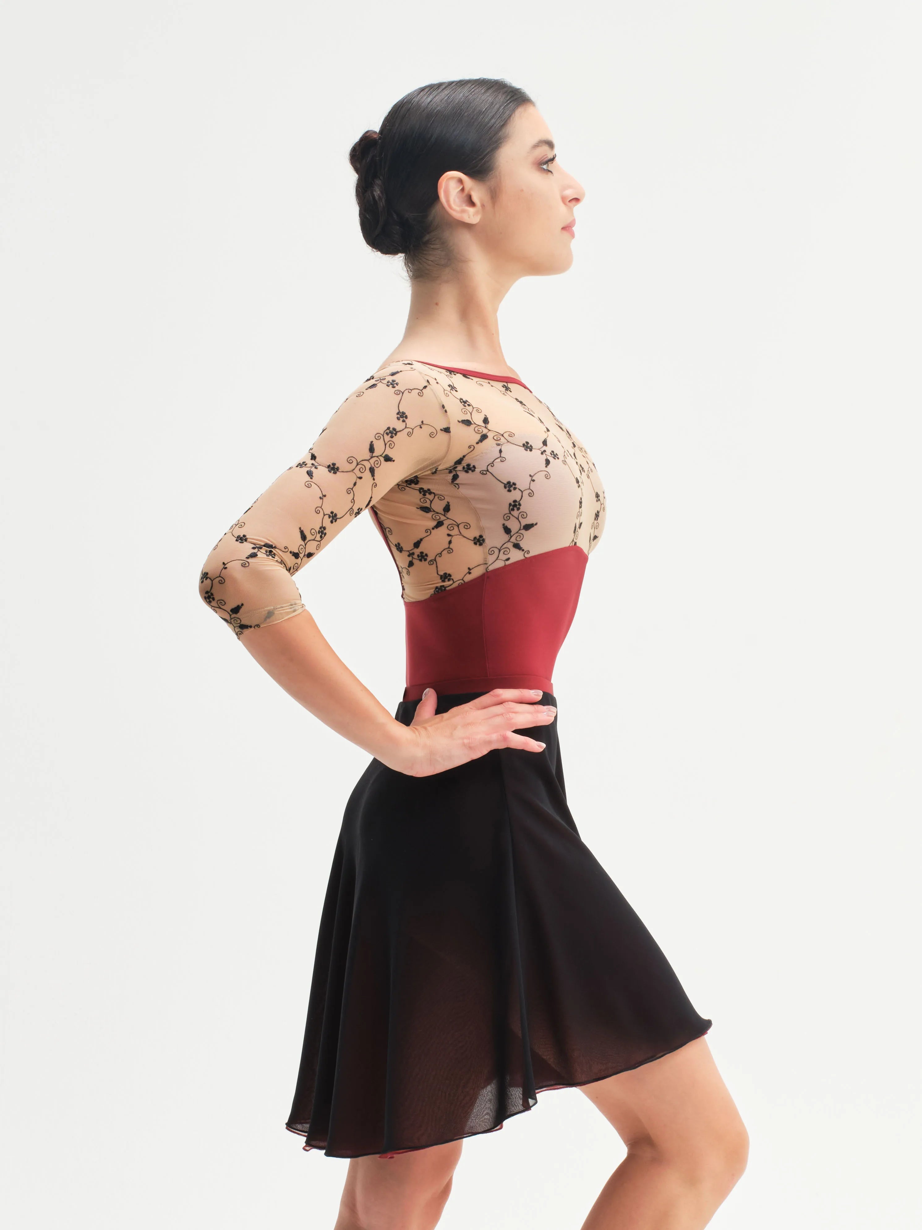 Double Sogno Skirt • Bordeaux/Nero