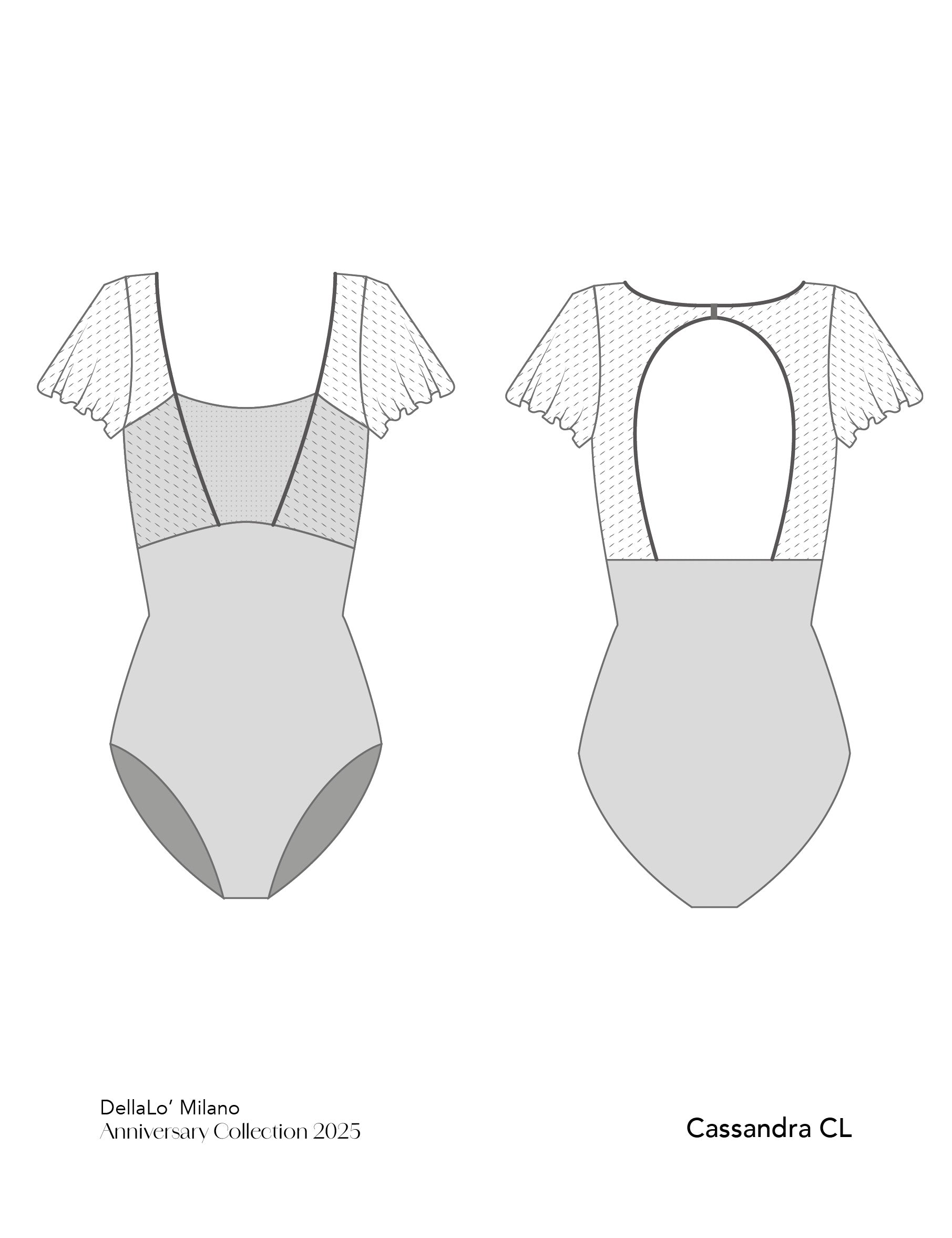 Della Lo MILANO デラロミラノ　SOGNO ソーニョ　L Cassandra CL - Dance Leotard – DellaLo' Milano