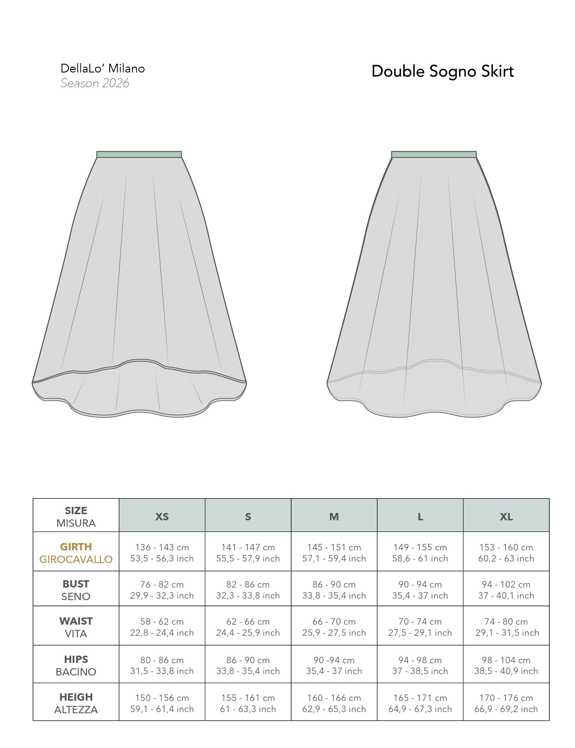 Double Sogno Skirt • Ardesia/Vinaccia